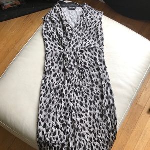 Isabel de Pedro 6 gray/black leopard print midi